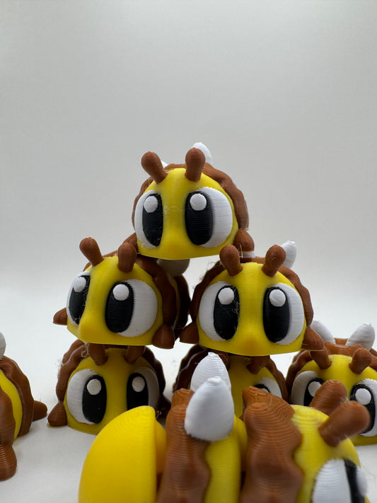 Bee Friends Mini Fidget Toy Set – 3D Printed Articulated Bees | Sensory Toys for Kids | Pocket Insect Gift | Garden Party Favor | Whimsizoo