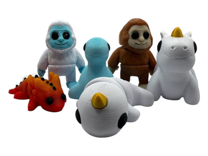 Fantasy Friends Mini Set – 3D Printed Articulated Magical Creatures | Fidget Toys | Fantasy Gift for Kids | Dragon Unicorn Fairy Figures