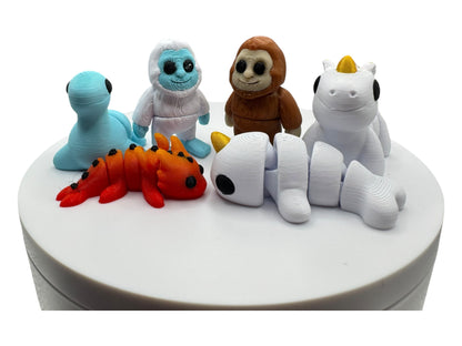 Fantasy Friends Mini Set – 3D Printed Articulated Magical Creatures | Fidget Toys | Fantasy Gift for Kids | Dragon Unicorn Fairy Figures