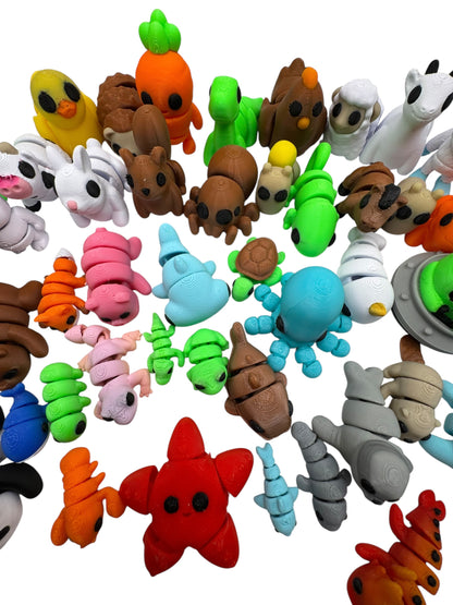 Mini Animals Mystery Packs | Articulating Tiny Animals | 3D Printed Fidget Toy | Sensory Toy | Animal Gift | Baby Animals |