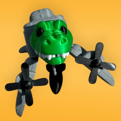 Bombardiro Crocodilo Meme Toy | Italian Brainrot Crocodile Plane Figure | 3D Printed Collectible Desk Toy | Funny Viral Meme Character Gift