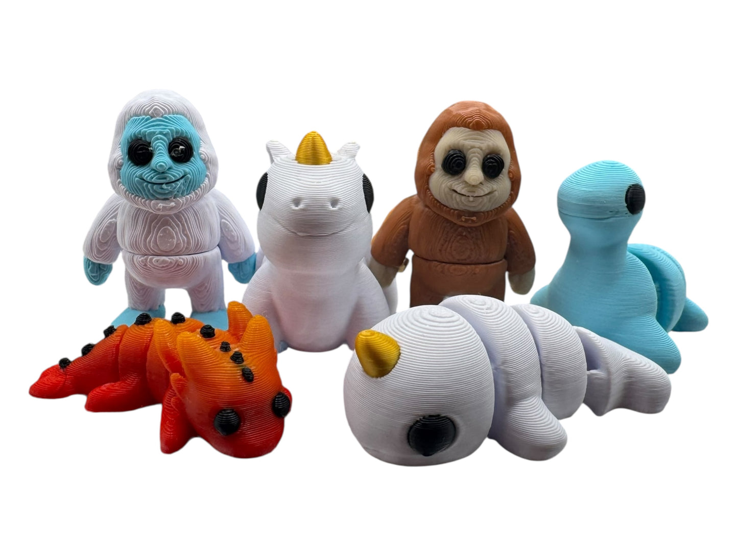 Fantasy Friends Mini Set – 3D Printed Articulated Magical Creatures | Fidget Toys | Fantasy Gift for Kids | Dragon Unicorn Fairy Figures