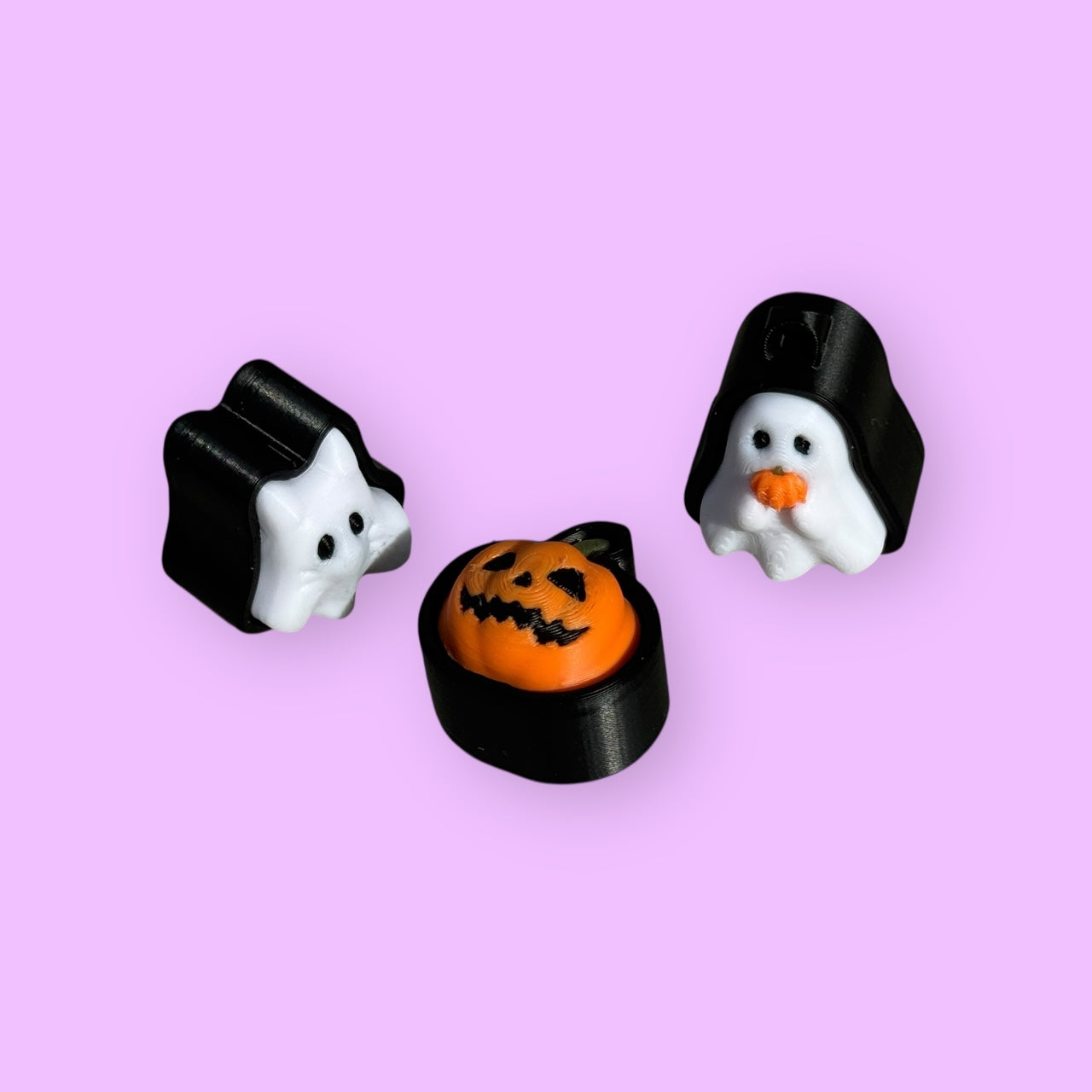 Halloween Ghost & Pumpkin Fidget Clickers | Spooky Stress Relief Keychain or Wrist Strap | Retro Style Sensory Toy | Cute Spooky Gift
