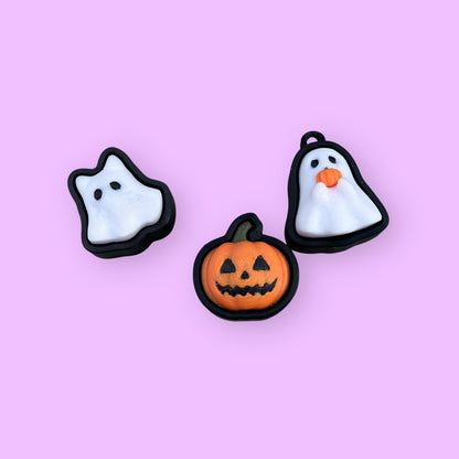Halloween Ghost & Pumpkin Fidget Clickers | Spooky Stress Relief Keychain or Wrist Strap | Retro Style Sensory Toy | Cute Spooky Gift