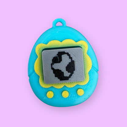 Retro Virtual Pet Fidget Clicker Keychain | Pixel Screen Stress Relief Toy | Nostalgic 2000s Tamagotchi Style Keyring | Sensory Anxiety Relief Gift