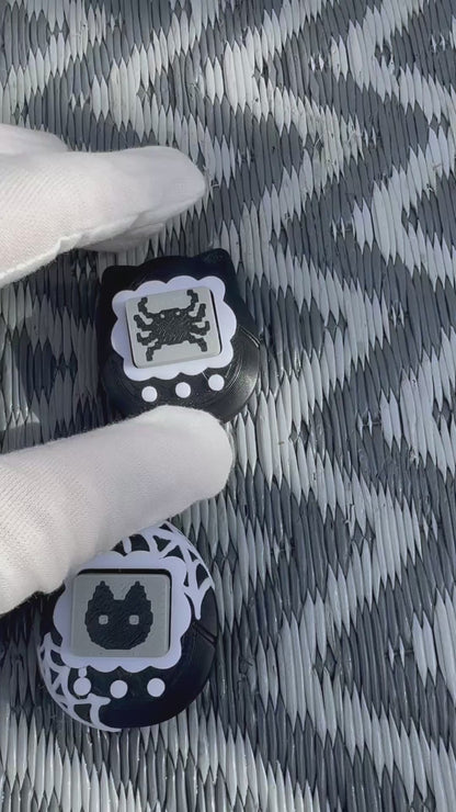 Halloween Virtual Pet Fidget Clicker | Retro Tamagotchi Style Keychain Toy | Spooky Stress Relief Gift | Ghost Bat Pumpkin Spider Witch Skull