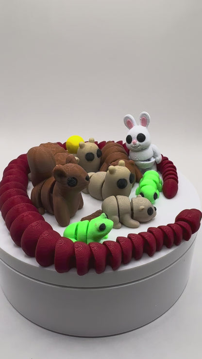 Forest Friends Fidget Toy Set – 3D Printed Woodland Creatures | Mini Articulated Animals | Sensory Gift for Kids | Nature Toys by Whimsizoo